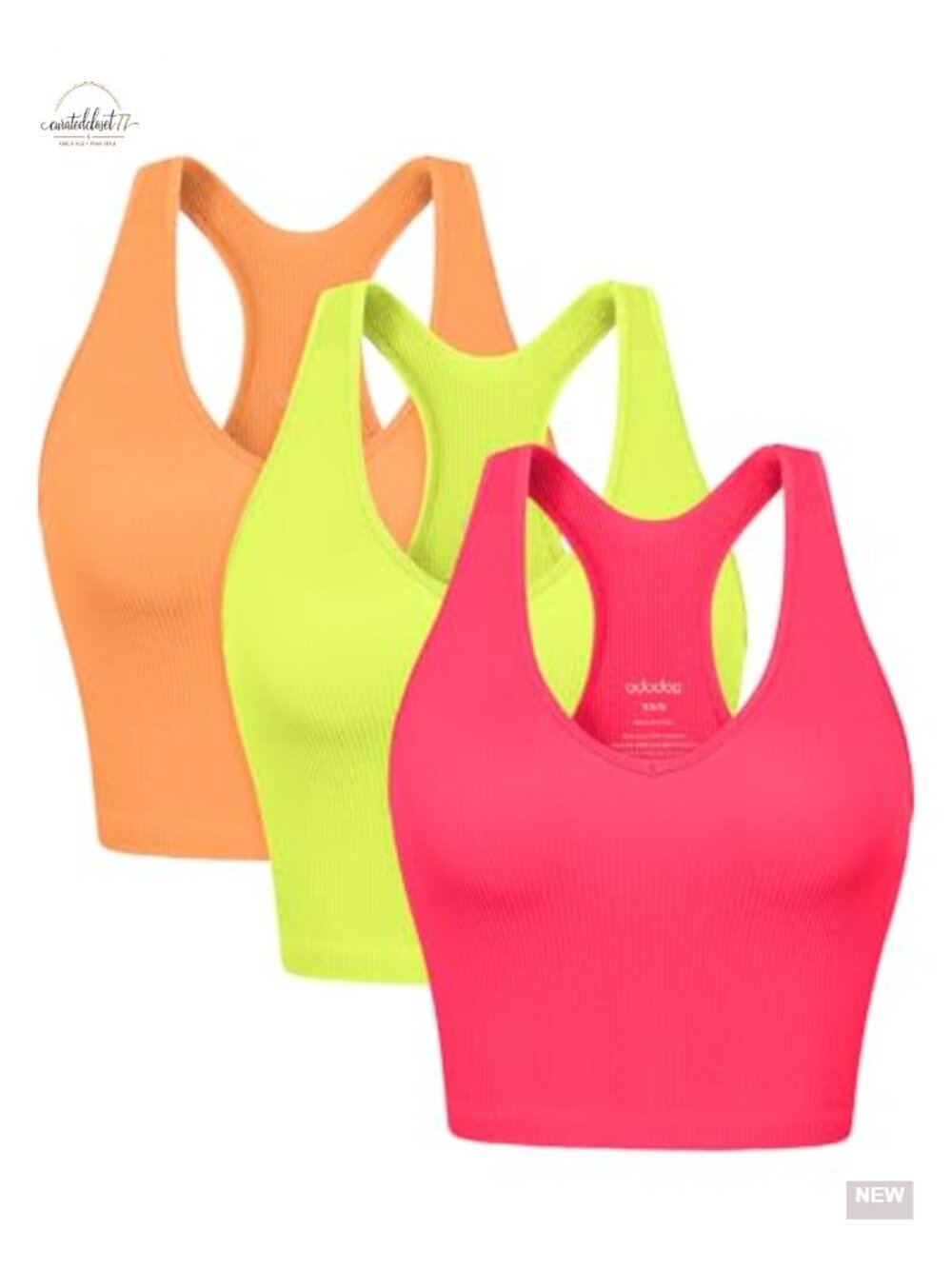 Seamless Ribbed Knit Crop Tank Top Racerback Yoga Athletic Sleeveless